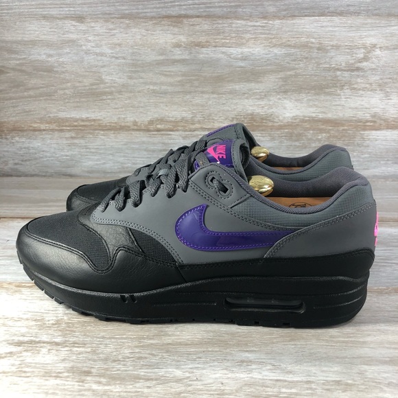 nike air max 1 dark grey fierce purple black